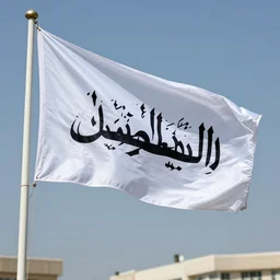 the white flag with its black arabic lettering flies everywhere in kabul. the symbol of the taliban's triumph flutters on the american humvees in which long - haired fighters cruise around sporting purloined oakley sunglasses and m 1 6 rifles ; above
