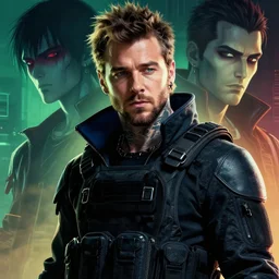 cyberpunk guy wearing tactical gear | | post malone, fine detail!! anime!! realistic shaded lighting!! dramatic!! poster by ilya kuvshinov katsuhiro otomo ghost - in - the - shell, artgerm, no jpeg artifacts