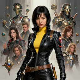 beautiful gemini fantasy character portrait, lucy liu kill bill, ultra realistic, wide angle, intricate details, tenet artifacts, highly detailed by peter mohrbacher, hajime sorayama, wayne barlowe, boris vallejo, aaron horkey, gaston bussiere, craig mullins