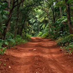 lush forest with red clay soil, trending on artstation, top 1 0 most beautiful photographs, award winning fantasy concept art, background of a studio ghibli film