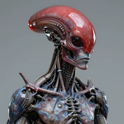 skinny gaunt male alien portrait, translucent red helmet, pale blue skin, ultra realistic, intricate details, terminator artifacts, half cyborg, highly detailed by peter mohrbacher, allen williams, hajime sorayama, wayne barlowe, boris vallejo, aaron horkey, gaston bussiere,