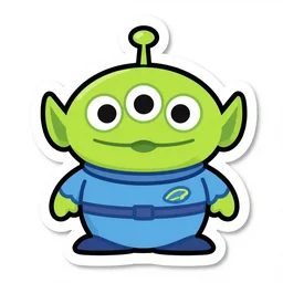 cute space alien sticker art, vector art, concept, white background
