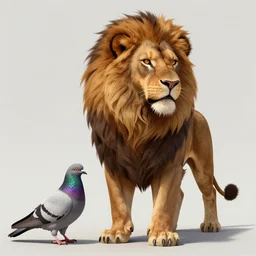 griffin, half lion half pigeon, digital art, illustration, highly detailed, artstation
