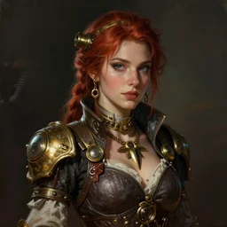 a beautiful digital art portrait of a woman, steampunk, artstation