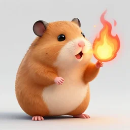 a giant hamster spitting fire