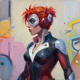 greg manchess portrait painting of black widow as overwatch character, medium shot, asymmetrical, profile picture, organic painting, sunny day, matte painting, bold shapes, hard edges, street art, trending on artstation, by huang guangjian and gil elvgren and sachin teng