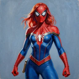 spider - woman by mcfarlane. acrylic painting.