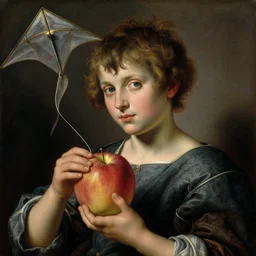 a boy and his kite, by giuseppe arcimboldo, renaissance, portrait, fruit, detailed oil paint, high definition