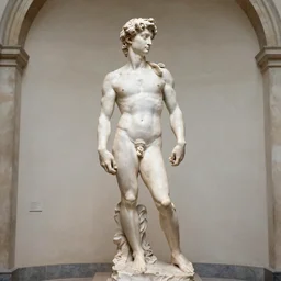 sculpture of a beautiful young Asian woman with elf ears, by Michelangelo, on display in the Louvre, wide shot, 8k
