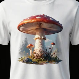 mushroom ufo t-shirt logo by beeple
