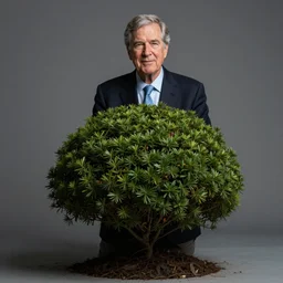 george bush as a bush, hyper realistic, studio lighting
