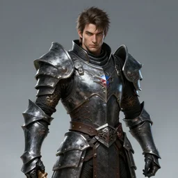 a highly detailed character portrait of a man wearing a epic shadow armor