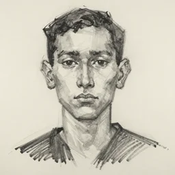 abstract art, drawn personage in style of gabo mendoza