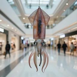 a squid at the shopping mall