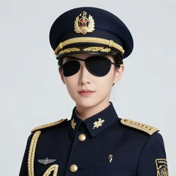 beautiful portrait of a female officer wearing a fancy naval uniform, eyepatch, concept art by yoji shinkawa, felt tip pen, intricate detail, sharp focus, illustration