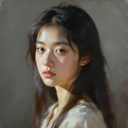 a painting of japanese girl by dennis wojtkiewicz