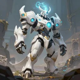 mount epic white mechanostrider mod b screenshot world of warcraft mounts worldboss bioluminecant light concept sketch art and by feng zhu alena aenami artworks in 4 k beeple, by thomas kinkade heartstone overwatch blizzard 3 d rtx hdr