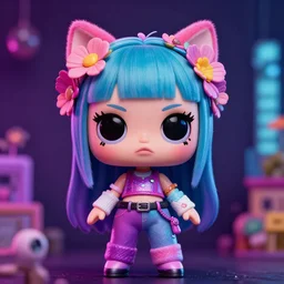 lol doll in style of cyberpunk, flowerpunk