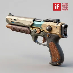 single concept art gun designed by c. a. k. e., marc newsom, zaha hadid, cartoon, video game art, blond ltd, layer design ; natural materials ; industrial design ; behance ; le manoosh ; pinterest ; if design award ; reddot design award