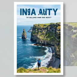 tourism poster, travel poster for the cliffs of insanity, poster art