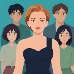 scarlett johansson. clean cel shaded vector art. shutterstock. behance hd by lois van baarle, artgerm, helen huang, by makoto shinkai and ilya kuvshinov, rossdraws, illustration, art by ilya kuvshinov