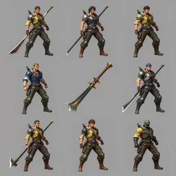 set of weapons and items , game asset of six different items and weapons by Stanley Artgerm Lau, game pack, assets, WLOP, Rossdraws, James Jean, Andrei Riabovitchev, Marc Simonetti, and Sakimichan, tranding on artstation , assets
