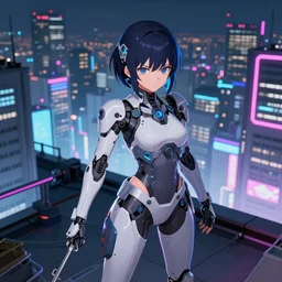anime key visual of futuristic cyber warrior girl, on cyberpunk neon light tokyo rooftop, ssci - fi and fantasy, intricate and very beautiful, highly detailed and digital painting, concept art, smooth, illustration, art by liya nikorov, rongzhen luo and rossdraws and huaixuan xiang and wlop
