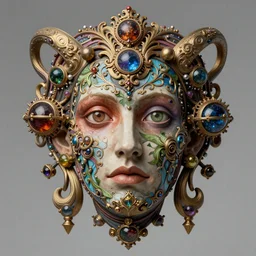 realistic vibrant clear full view of psychedelic floating head by marc simonetti mike mignola jeff easley peter elson rene magritte, embellishments by maria sibylla merian, dungeons and dragons, symmetry face, baroque, gothic, surreal, highly detailed, intricate complexity, epic composition
