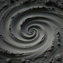 humans forming from swirls of grey clay
