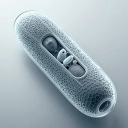 3d drawing of a marine diatom, highly detailed, scientific, biological professional drawing