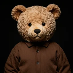 a ( ( ( ( ( ( ( ( ( chiaroscuro lighting portrait ) ) ) ) ) ) ) ) ) ) of kanye west dressed as teddy bear mascot, black background, portrait by julia margaret cameron, shallow depth of field, 8 0 mm, f 1. 8