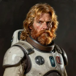ruguevara!!! star wars rebel brave bearded human cyber pilot portrait by ralph mcquarrie trending at artstation