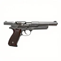 antique sci-fi blaster pistol, 8k product photo, isolated on a pure white background, centered, entire object in frame, sharp focus, soft studio lighting