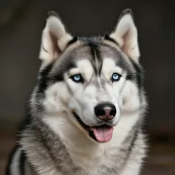 husky einstein portrait