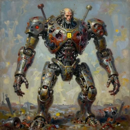 oil paint of flayed god machines, final battle awards, intricately macerated by age, sentient, dethroned goliath machine, whipping blood turbines, oily, rotting, by alberto bontempi, alex ross, shigeru komatsuzaki, wayne d barlowe, alex ross, simon bisley & boris vallejo, enric torres, hyper realism, cine