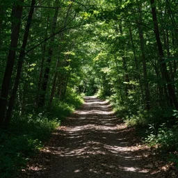 award-winning photo of a shaded forest path, style of Emek