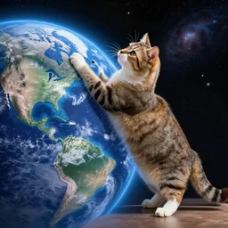 a cosmic cat scratches the atmosphere of earth