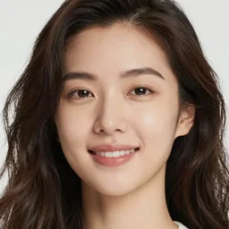 sour woman, long face, flat nose, convex mouth, buckteeth, single eyelid, long curly hair, high cheekbones, deep bird's nest, asian woman