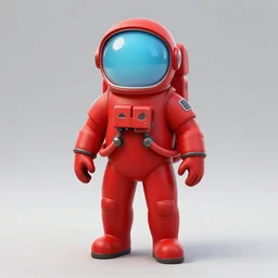 a red suit astronaut, red simple jetpack, with a light blue visor, 4 k, digital painting, trending on artstation