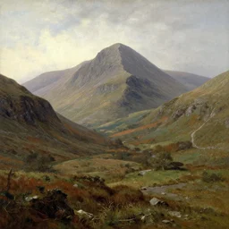 painting of the mountains of mourne in ireland by albert bierstadt