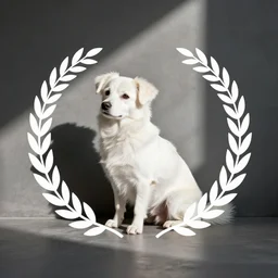 small dog sitting, logo