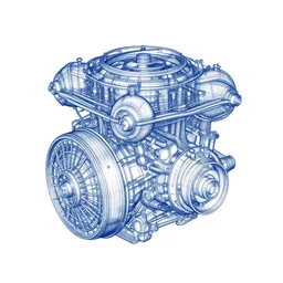 blueprint schematics for the engine of a functioning time machine