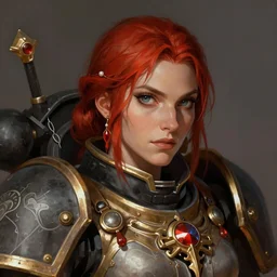 alexandra daddario  as Sister of Battle, warhammer 40k, closeup character portrait art by Donato Giancola, Craig Mullins, digital art, trending on artstation
