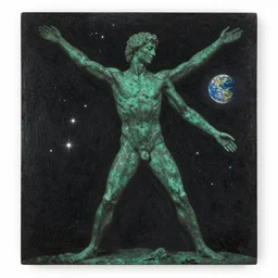 spontaneous copper, verdigris, deep green by daniel garber, by george cruikshank. a beautiful body art. the abyss above him shone with unflickering stars. one of the dots of light was earth. he didn't know which one.