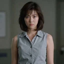 A young Japanese woman wearing a sleeveless shirt, as Ripley from Alien (1979)