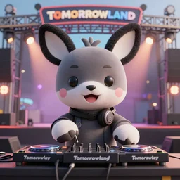 A DJ donkey on the tomorrowland stage, 8k, hyper-detailed