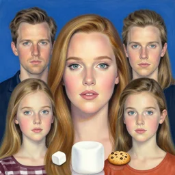 detailed portrait of drew barrymore marshmallow!! chocolate!! biscuit! by tomasz alen kopera and peter mohrbacher and johanna martine! and margaret keane! coherent luminescent