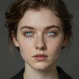 portrait of a beautiful young lady with silver eyes, by Mackintosh, rule of thirds, fair complexity, 4k quality
