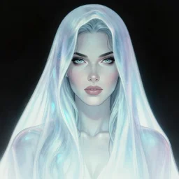 portrait of a female iridescent ghost, by DC comics and Sandra Chevrier