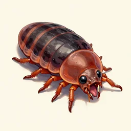 speculative evolution of a fire spitting pillbug detailed colorful, done by dougal dixon illustration trending on artstation afterman